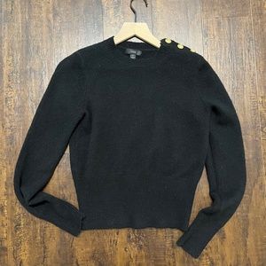 J Crew Black Sweater with accent buttons, small